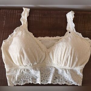 Aerie Cream Lace Bralette XL
